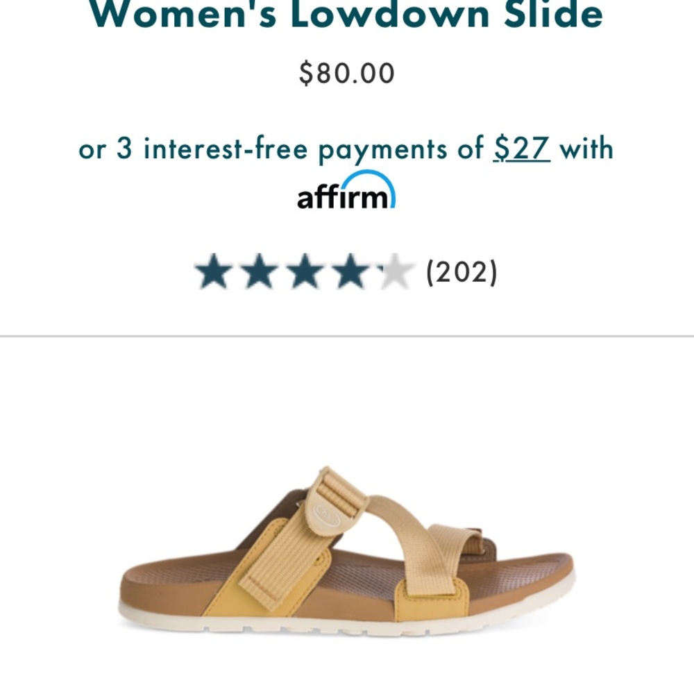 Womens Chaco Lowdown Slide in Curry